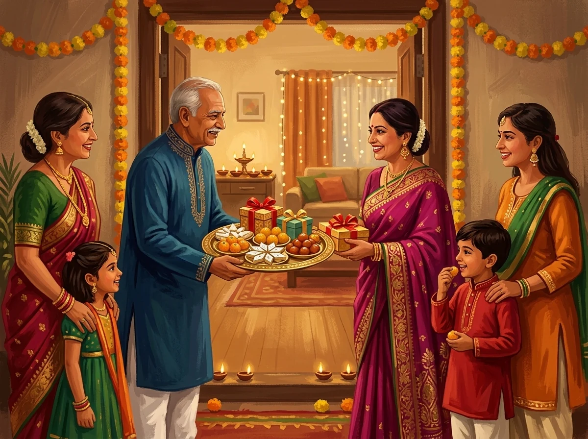 Sharing Mithai & Gifts