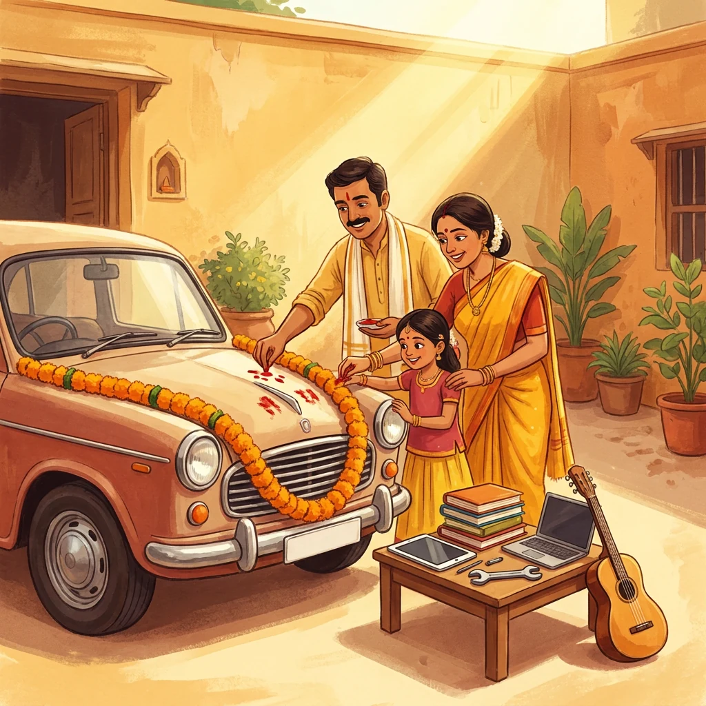 Sanctify Tools and Vehicles for Ayudha Puja