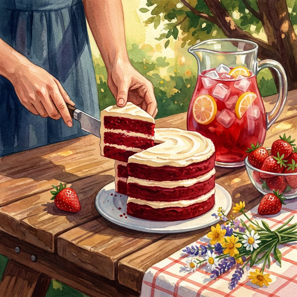 Bake Red Velvet Cake & Brew Red Drink