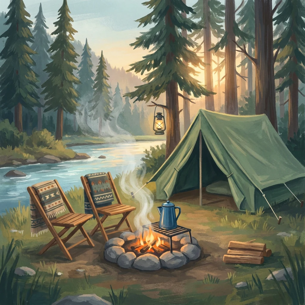 Camp Under Late-Summer Forest Stars